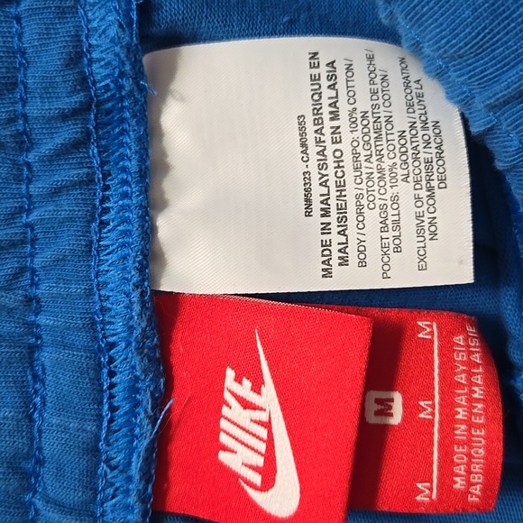 Nike Boys‎ Cotton Shorts Size Medium Blue Large Swoosh - Picture 4 of 10
